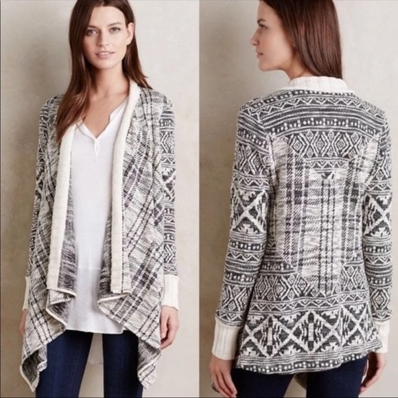 Anthropologie Sweaters - Anthropologie Tiny Mazarine Jacquard Cardigan Med